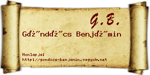 Göndöcs Benjámin névjegykártya