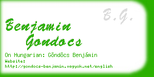 benjamin gondocs business card